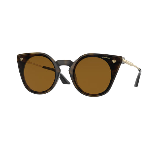 Lentes de sol Versace Cat Eye Havana polarizados VE4410